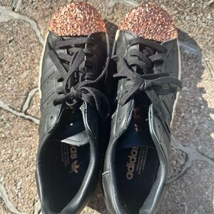 adidas Black Sneakers with Copper Glitter Toecaps